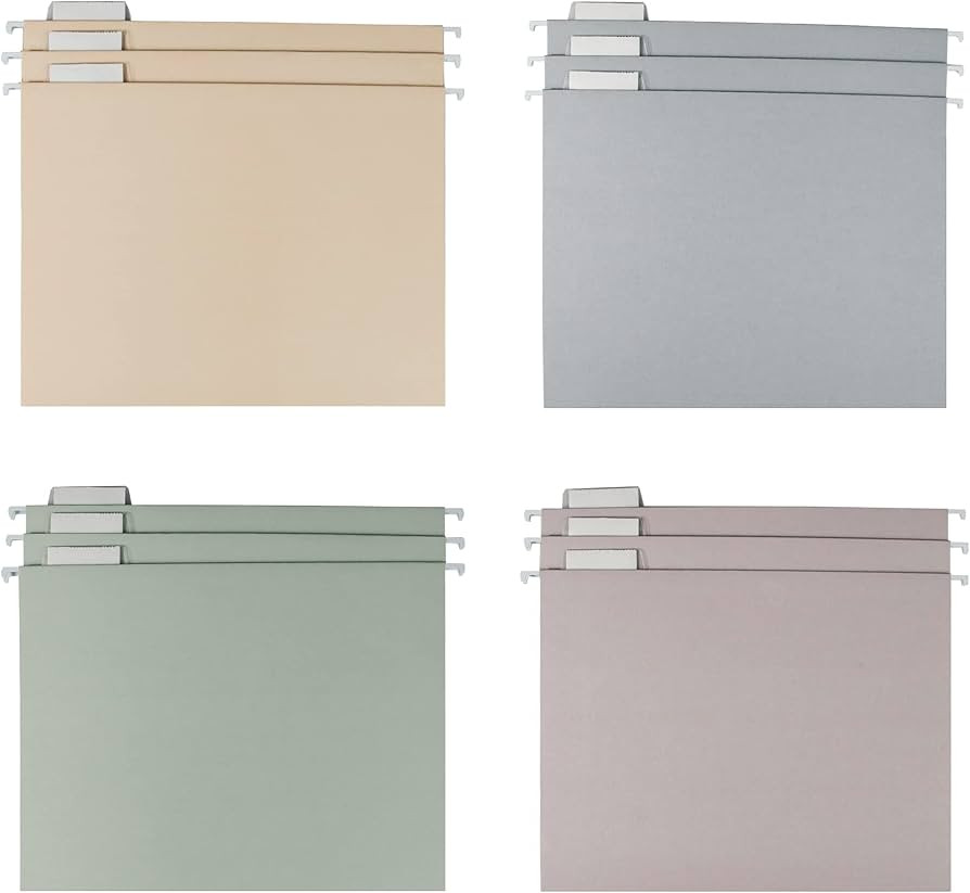 Y YOMA 12 Pack Colored Hanging File Folders Letter Size Decorative Hanging Folder Cute Pretty Fil... | Amazon (US)