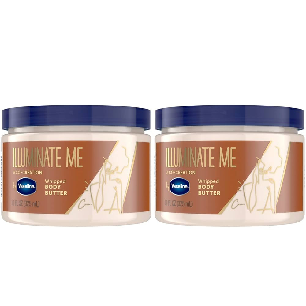 Vaseline Illuminate Me Whipped Body Butter 2-Pack – Lightweight Moisturizer for Luminous, Glowi... | Amazon (US)