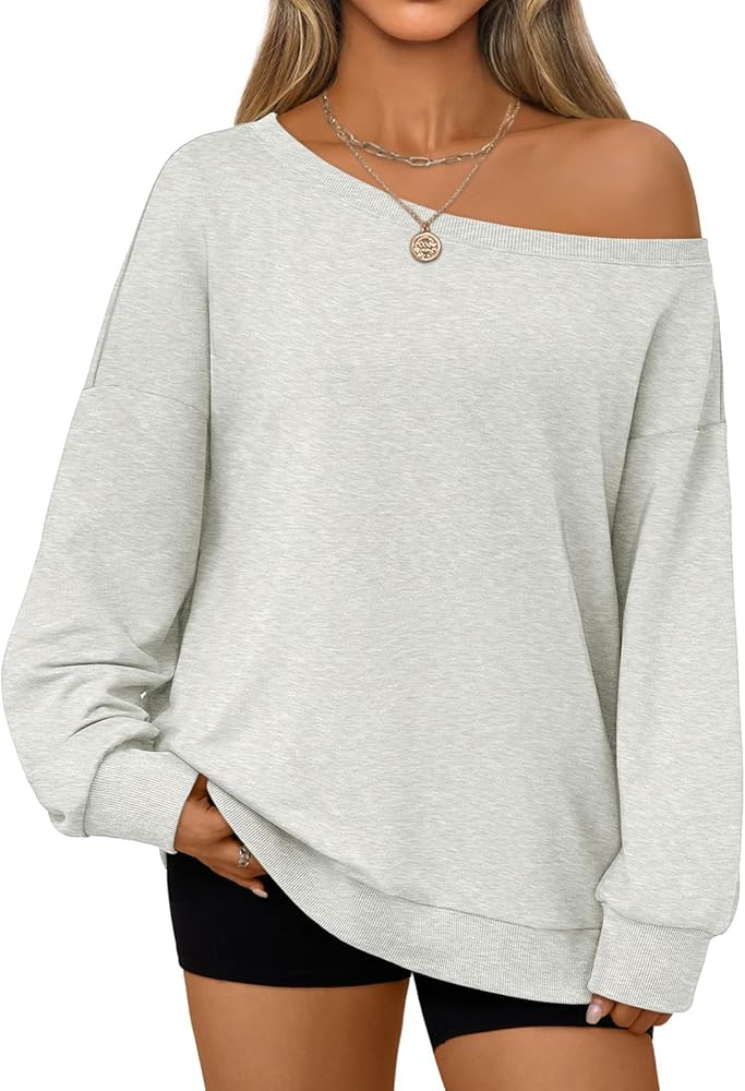 AUTOMET Women Off the Shoulder Sweatshirt Oversized Tops Fall Outfits 2025 Y2k Clothes Fashion Cl... | Amazon (US)
