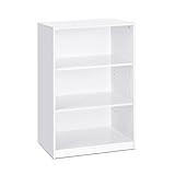 FURINNO JAYA Simple Home 3-Tier Adjustable Shelf Bookcase, White | Amazon (US)