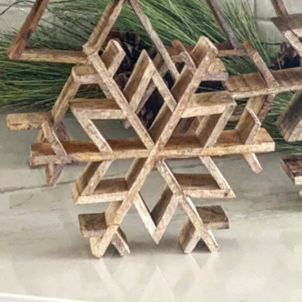 8” Small Wooden Snowflake | Interior Delights
