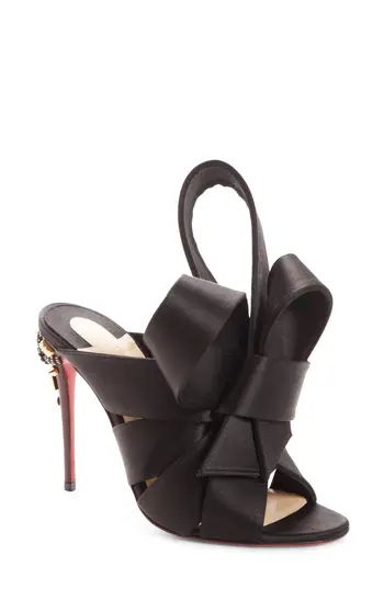 Women's Christian Louboutin Edo Bow Mule, Size 5.5US / 35.5EU - Black | Nordstrom