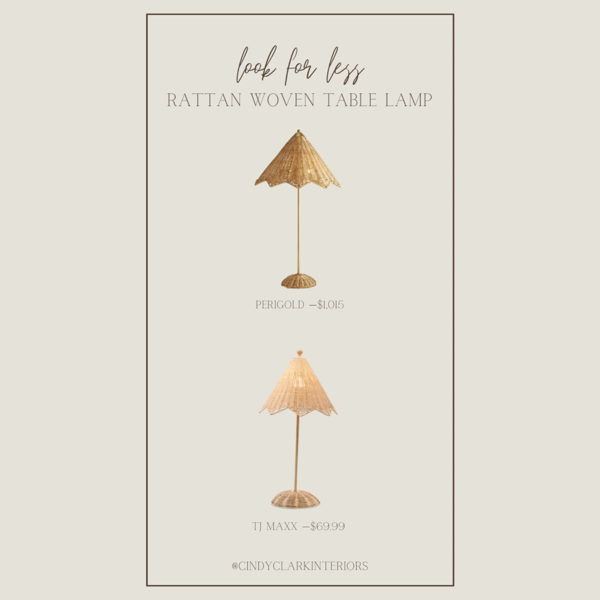 Look for less! I absolutely love these rattan scalloped bottom table lamps! Hazel has a nearly identical set in her room that are sold out, and these are perfect if you have been wanting to recreate the look. High end vs. TJ Maxx at only $69! 

#LTKsalealert #LTKstyletip #LTKhome