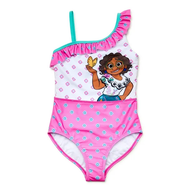 Encanto Girls One Shoulder Swimsuit, Sizes 4-12 | Walmart (US)
