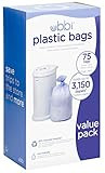 Ubbi Diaper Pail Plastic Bags, Disposable Baby Waste Bags, 3 Pack, 75 Count, 13-Gallon Bags | Amazon (US)