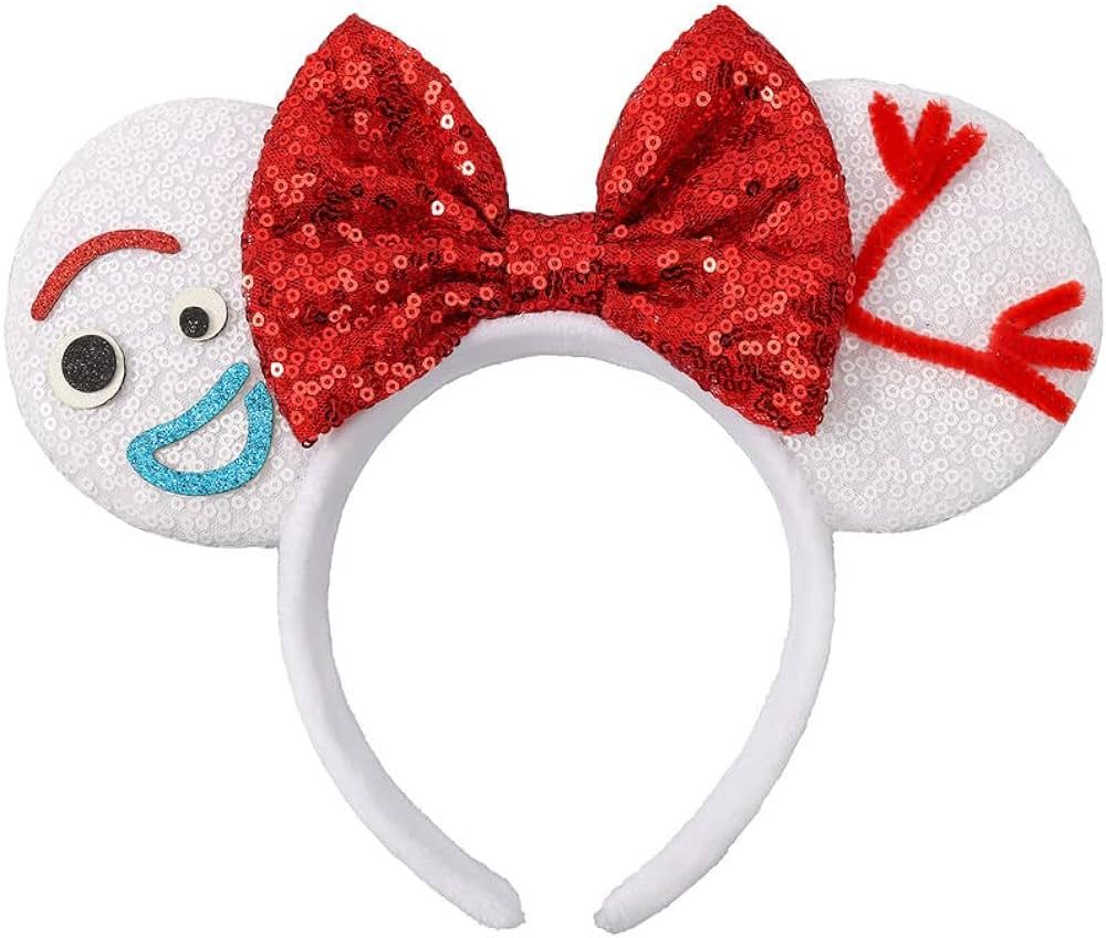 UNSPAZ Mouse Ears Headbands, Sequin Mouse Ears for Women Girls Boys, Shiny Bow Headband for Cospl... | Amazon (US)