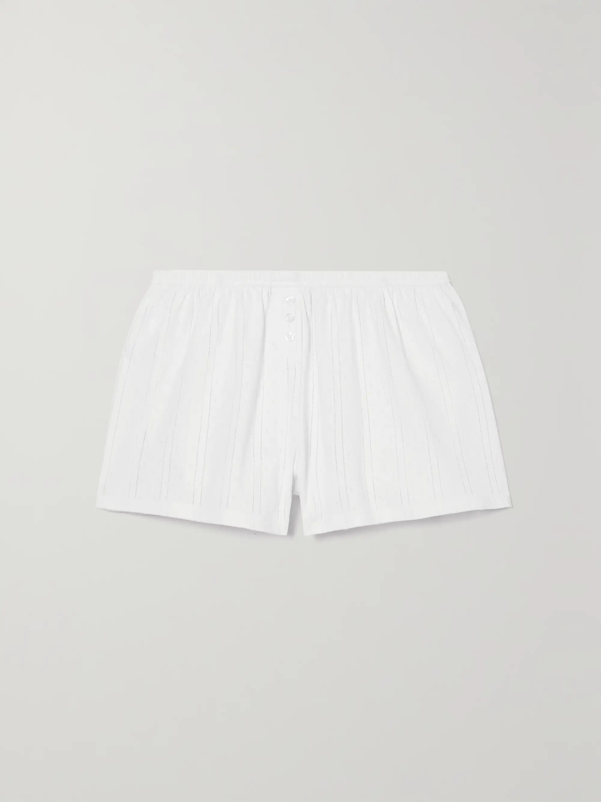 Pointelle-knit organic cotton shorts | NET-A-PORTER (US)