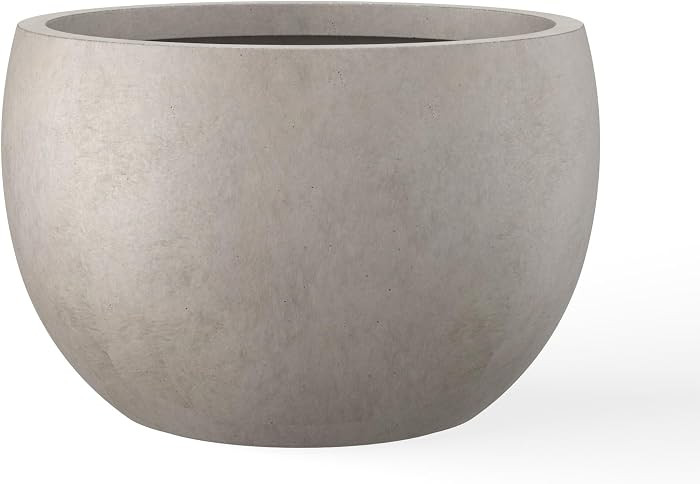Kante Large Round Bowl Weathered Concrete Planter 20" Dia, Outdoor | Amazon (US)