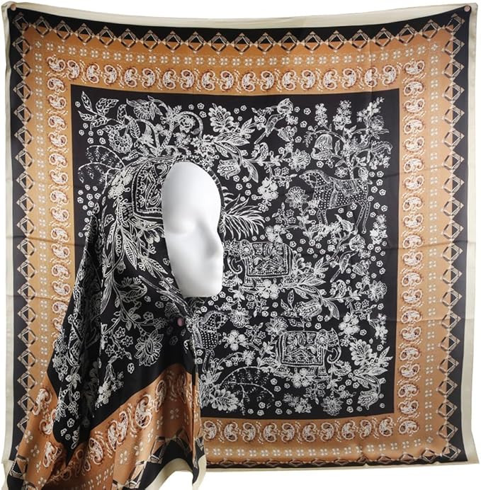 XL 43 Inch Extra Large Square Scarf Fashion Scarves Silk Feeling Hair Scarf Wrapping Scarfs Night... | Amazon (US)