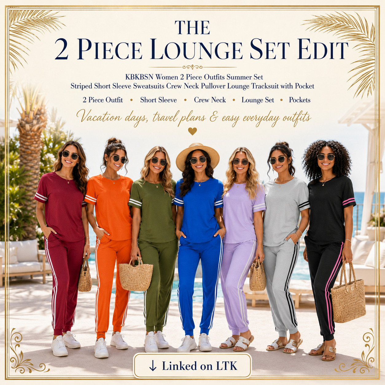KBKBSN Summer Chic | 2 Piece Striped Short Sleeve Sweatsuit Loungewear Set ☀️ 

The 2 Piece Lounge Set Edit

KBKBSN 2-piece lounge sets that make summer outfits feel comfy, easy, and instantly put together. 

If you love matching sets that are relaxed but still cute enough to leave the house in, this is such a good one to save.

I did the digging for you and pulled the KBKBSN lounge sets that work for so many real-life moments — vacation days, travel days, airport outfits, casual errands, coffee runs, beach house mornings, road trips, lounging at home, and easy everyday outfits when you still want to look styled without trying too hard.

The striped short sleeve top, crew neck pullover fit, matching lounge pants, side stripe detail, and pockets give that sporty casual look while still feeling practical and wearable. 

It’s one of those Amazon finds that gives you a full outfit with almost zero effort.

Style with sneakers for travel days, slides and a tote for vacation, or sandals and sunnies for an easy off-duty summer look. 

The color options make this one extra save-worthy too — bold shades, soft colors, and neutrals that work all season long.

Style notes:
KBKBSN lounge set, KBKBSN 2 piece outfit, Amazon lounge set, summer matching set, striped short sleeve set, crew neck pullover set, tracksuit with pockets, travel outfit, airport outfit, vacation outfit, casual everyday outfit, comfy summer set, Amazon fashion find, easy throw-on outfit, matching set for women, loungewear set, sporty casual outfit.

✨ Comfy, easy & so good for travel days

↓ Everything is linked!

#LTKActive #LTKSaleAlert #LTKTravel