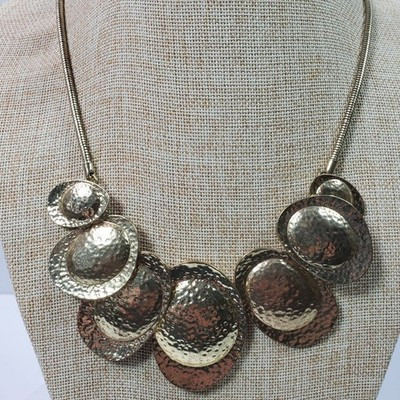 Vintage Statement Necklace Gold Tone Chain 19 Inch | eBay US