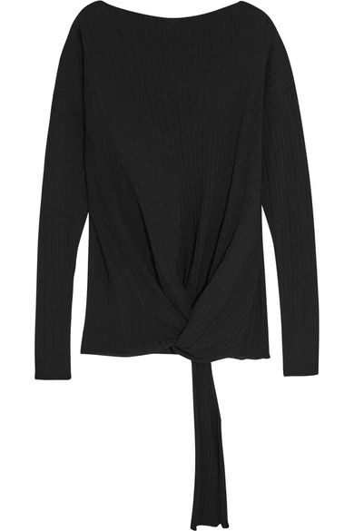 Knotted ribbed-knit top | NET-A-PORTER (US)