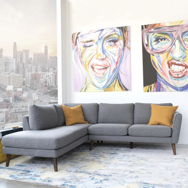 Bourdeau 2 - Piece Upholstered Chaise Sectional | Wayfair North America