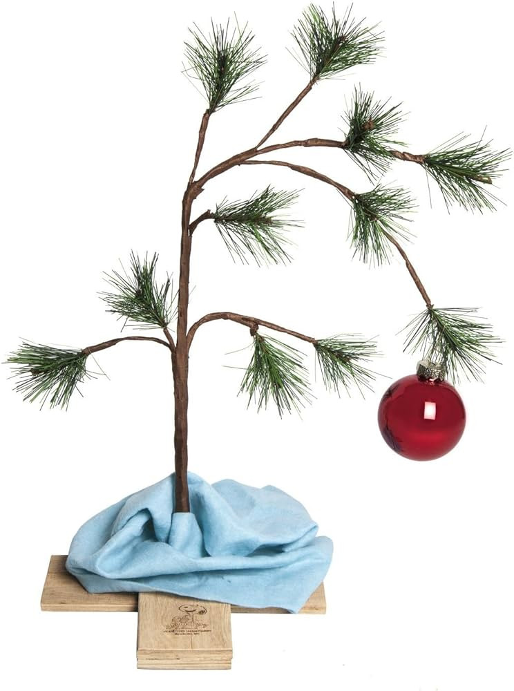 ProductWorks 24" Charlie Brown Christmas Tree with Linus's Blanket Holiday Décor, Classic Orname... | Amazon (US)