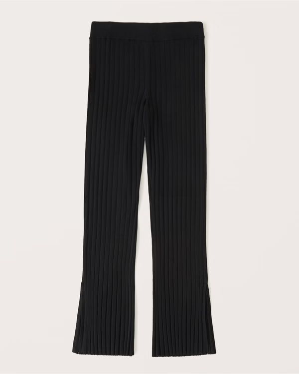 Ribbed Flare Wide Leg Sweater Pants | Abercrombie & Fitch (US)