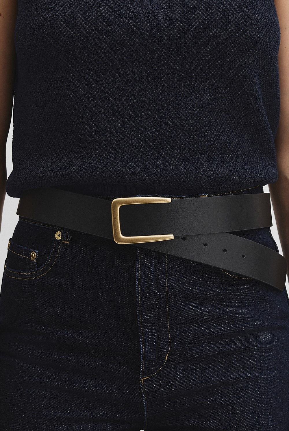 Leather Mid Belt | Country Road