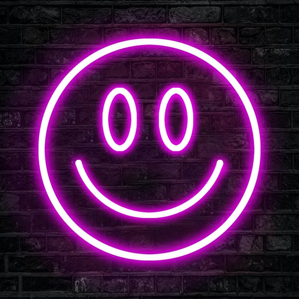 Smiley Face Neon Sign,Light Up Signs for Wall Decor,Pink Neon Lights,Preppy Room Decor for Teen G... | Amazon (US)