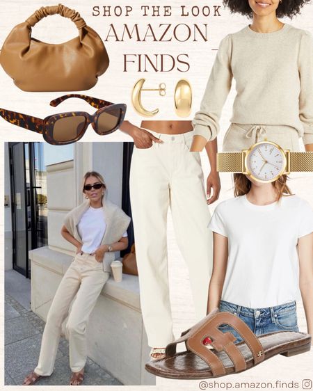 Pinterest Inspired Look!
This monochromatic look is perfect for transitioning to spring! Cream jeans, classic white tshirt, a cream sweater and an extra oomf with some great accessories. The entire look is styled from Amazon! 

#LTKFind #LTKshoecrush #LTKstyletip