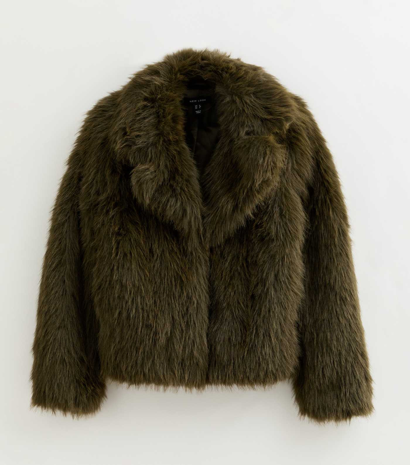 Dark Khaki Faux Fur Coat | New Look | New Look (UK)