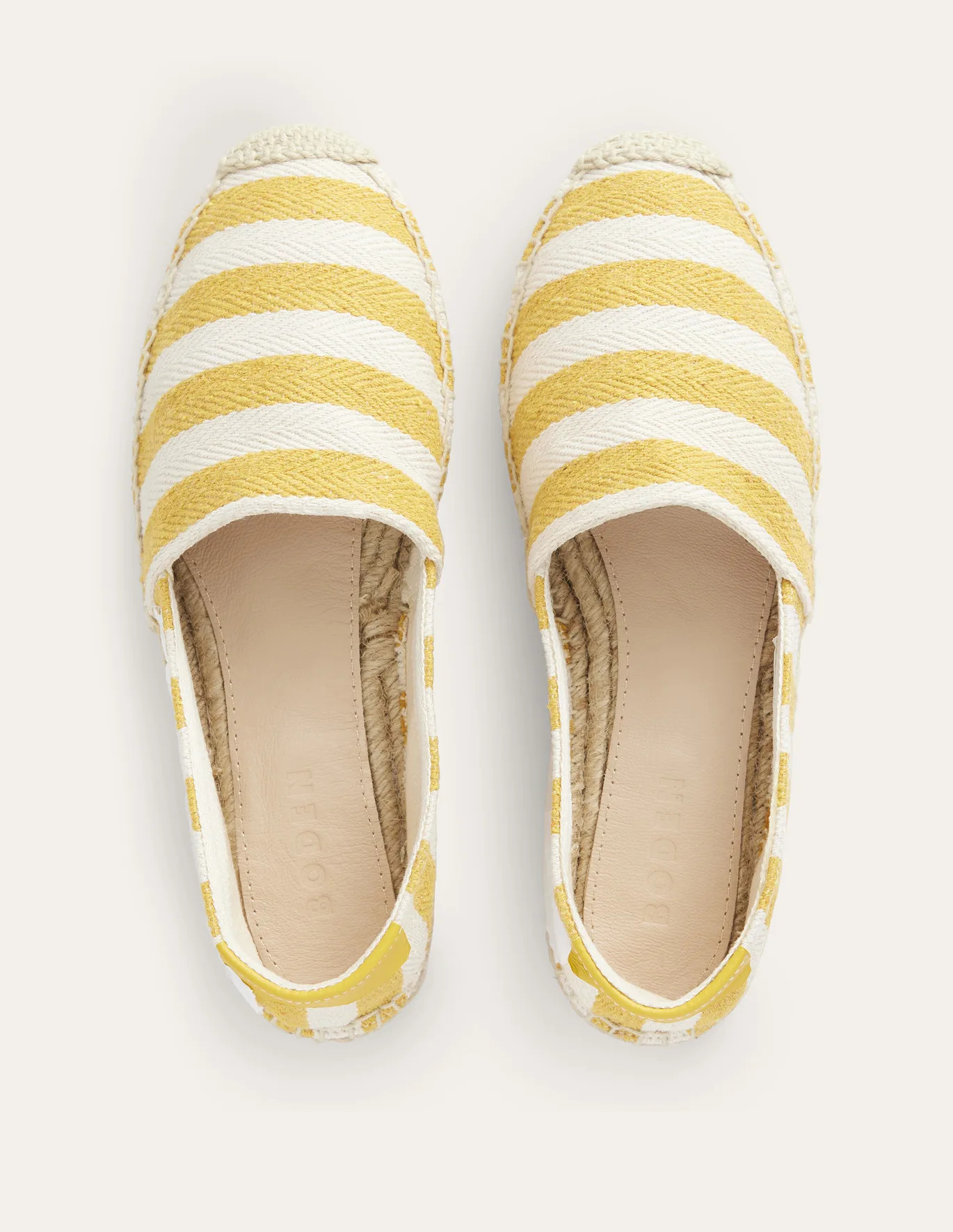 Classic Flat Espadrilles - Ochre Canvas Stripe | Boden (US)