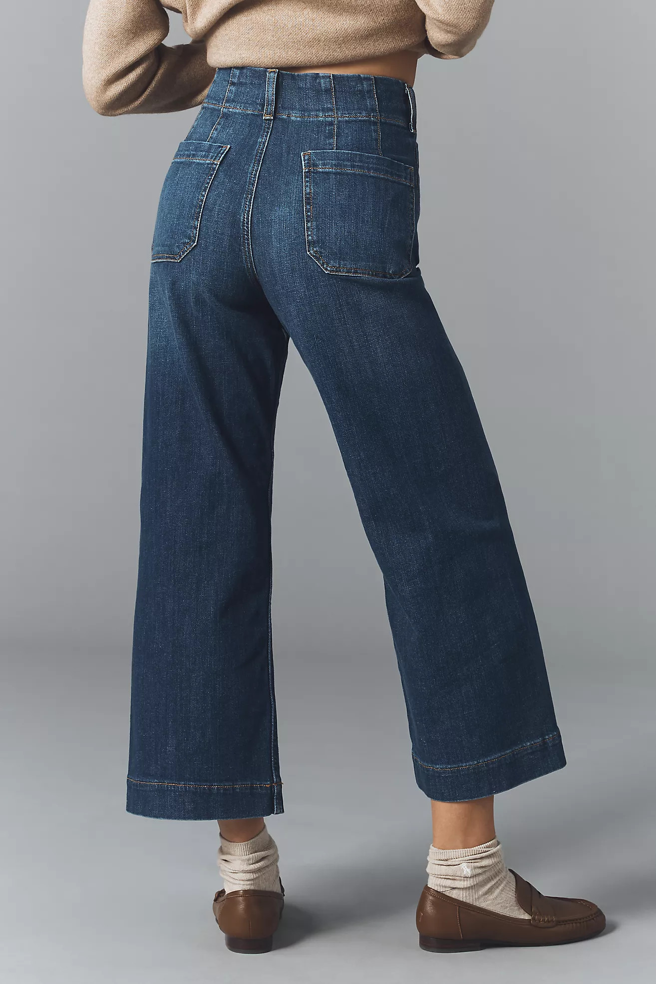 Colette Crop Wide-Leg Jeans by Maeve | Anthropologie (US)