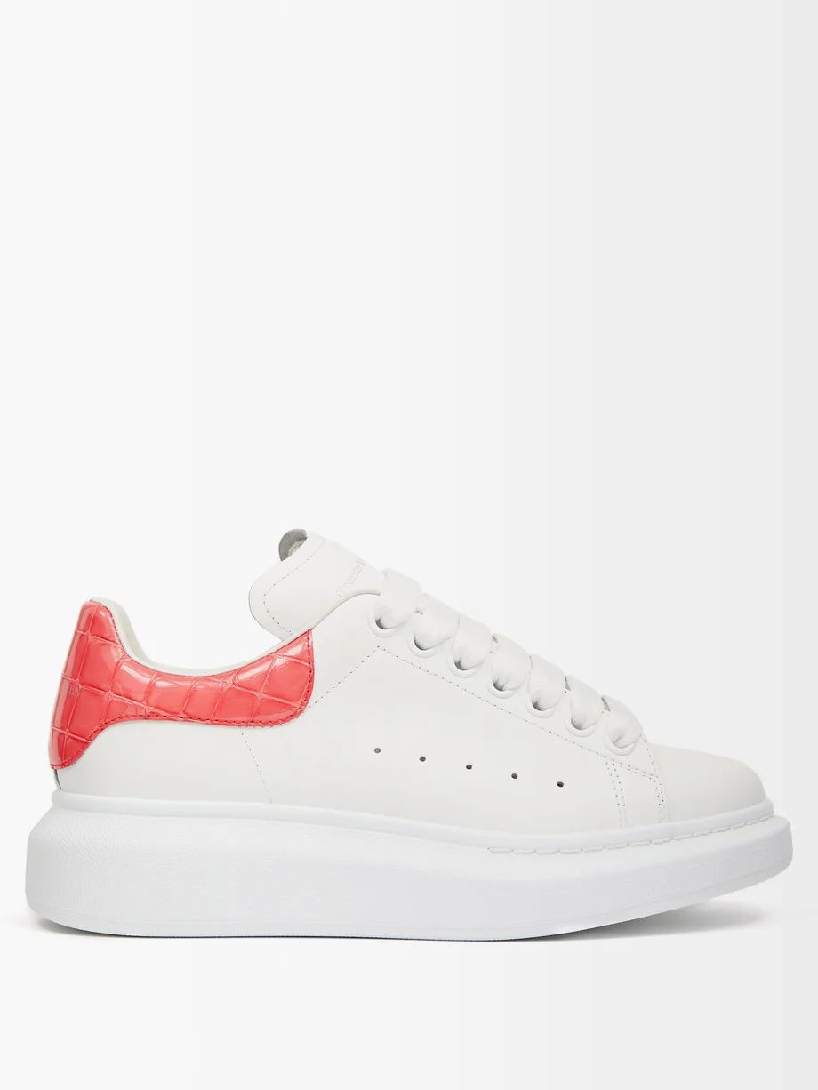 Oversized raised-sole leather trainers | Alexander McQueen | Matches (US)