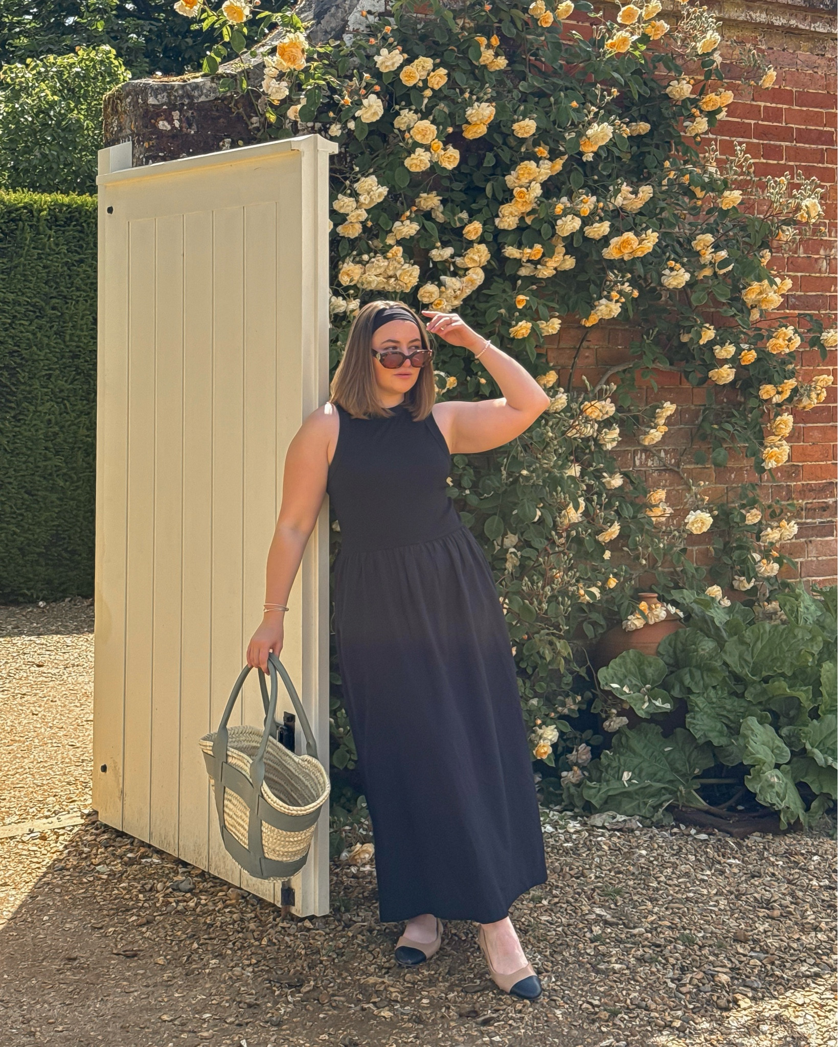Black linen dress for summer 