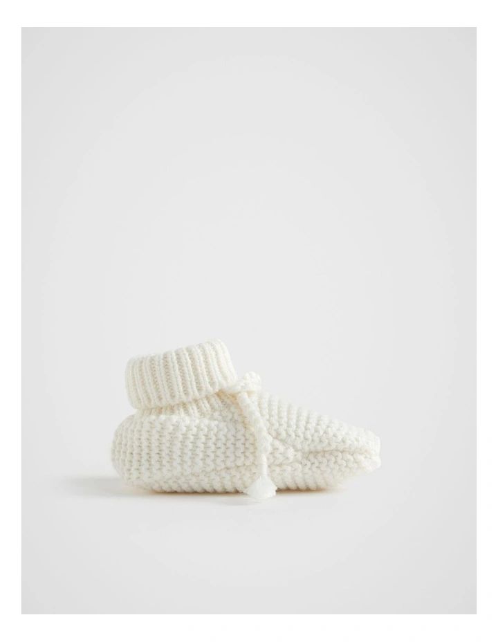 Core Knitted Booties in White | Myer