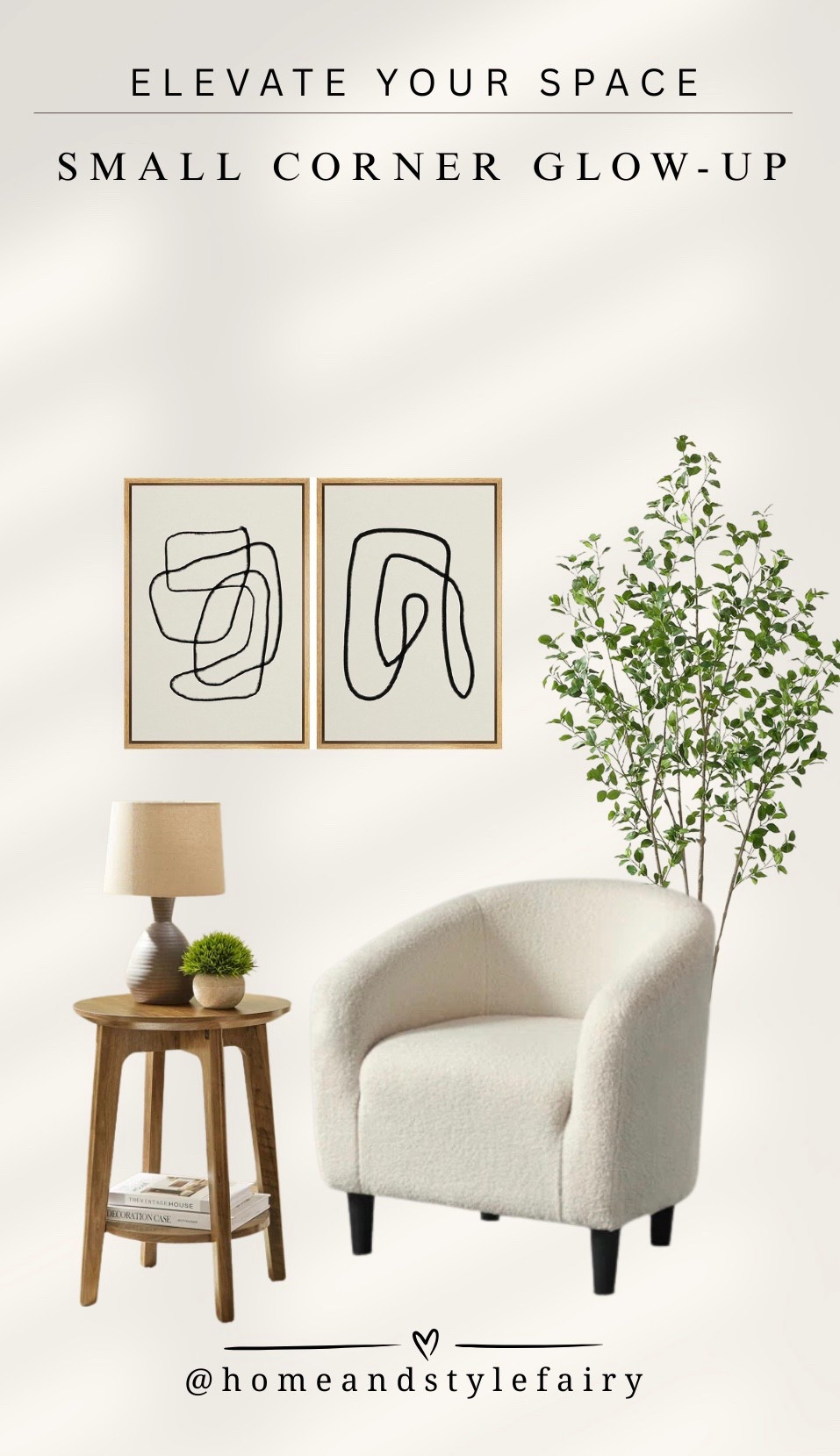 Small Corner Glow-up✨

My favourite must haves to create inviting space where you can unwind and recharge. 

Lounge chair, side table, wall art, barrel chair, faux tree, martini table 

#LTKHome #LTKSaleAlert #LTKStyleTip #homeinspo #neutralhome #neutraldecor

#LTKcanada #LTKsale #LTKfamily
