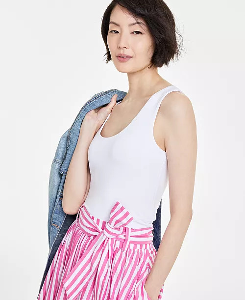 Women's Scoop-Neck Sleeveless Longline Tank Top, Created for Macy's | Macy's