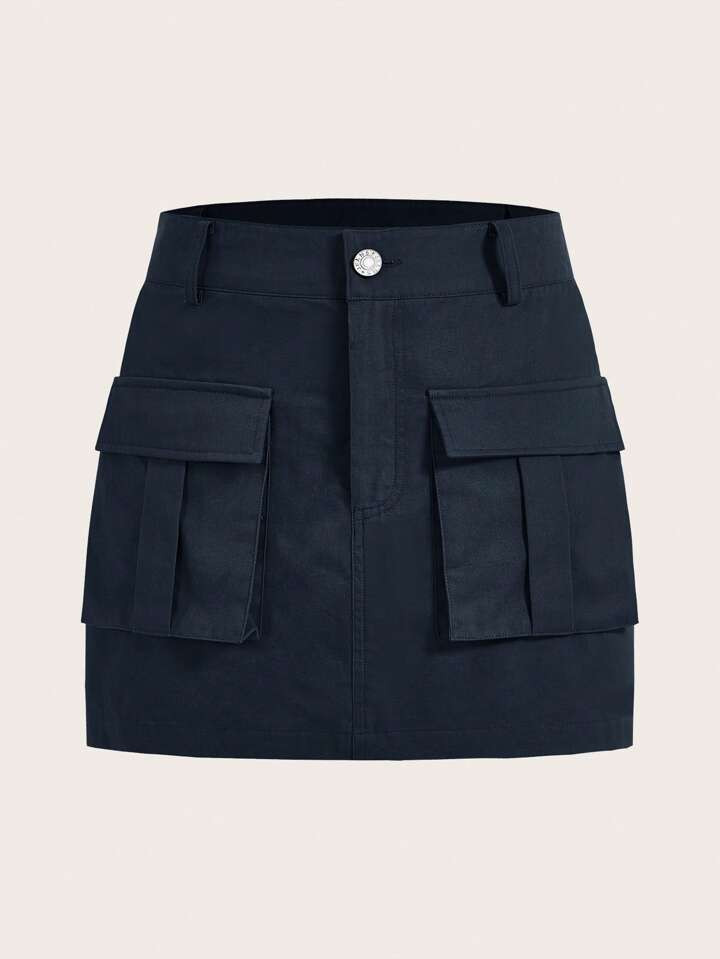 SHEIN EZwear Women'S Camouflage Workwear Cargo Mini Skirt | SHEIN
