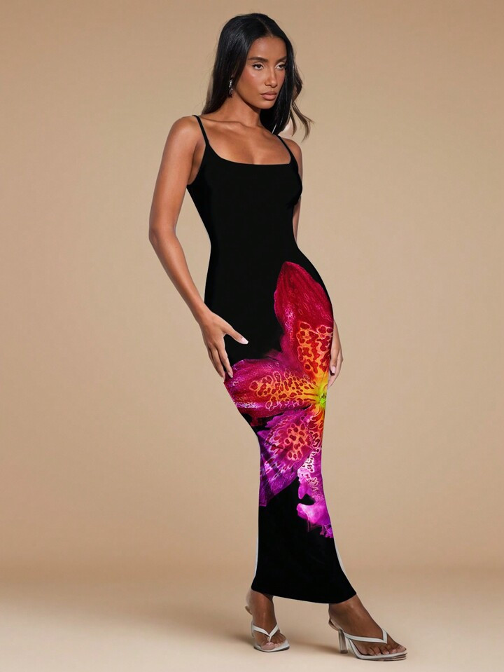 SHEIN BAE Summer Women's Sexy Printed Bodycon Tank Dress | SHEIN