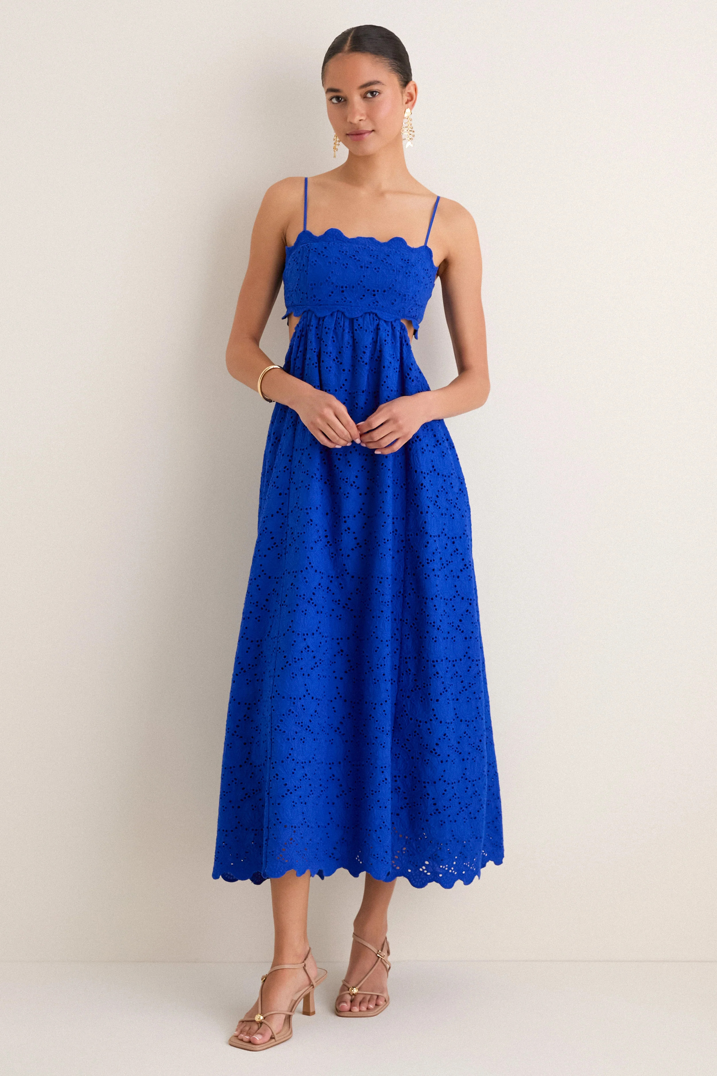 Blue Eyelet Cut-Out Larkspur Dress | Tuckernuck (US)