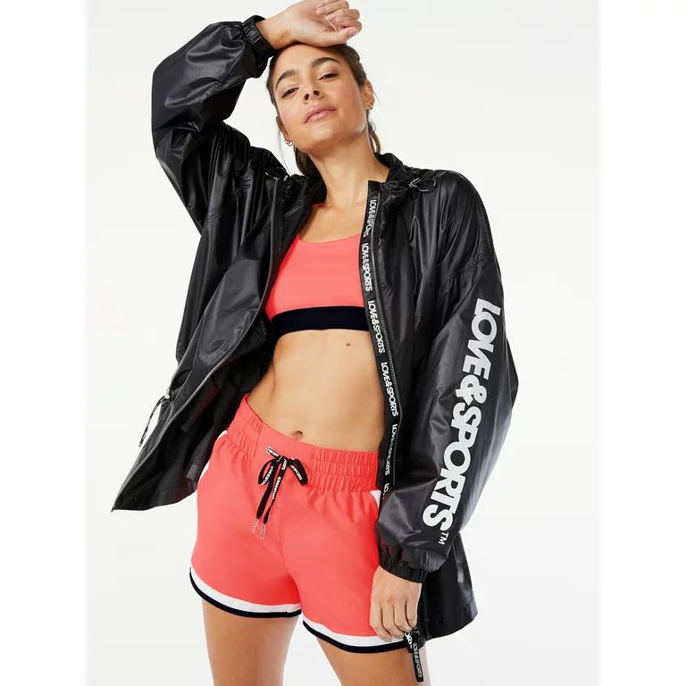 Love & Sports Women's Long Anorak Jacket with Hood - Walmart.com | Walmart (US)