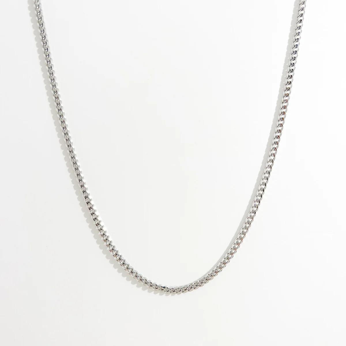 Thin Curb Silver Chain (Unisex) | Flaire & Co.