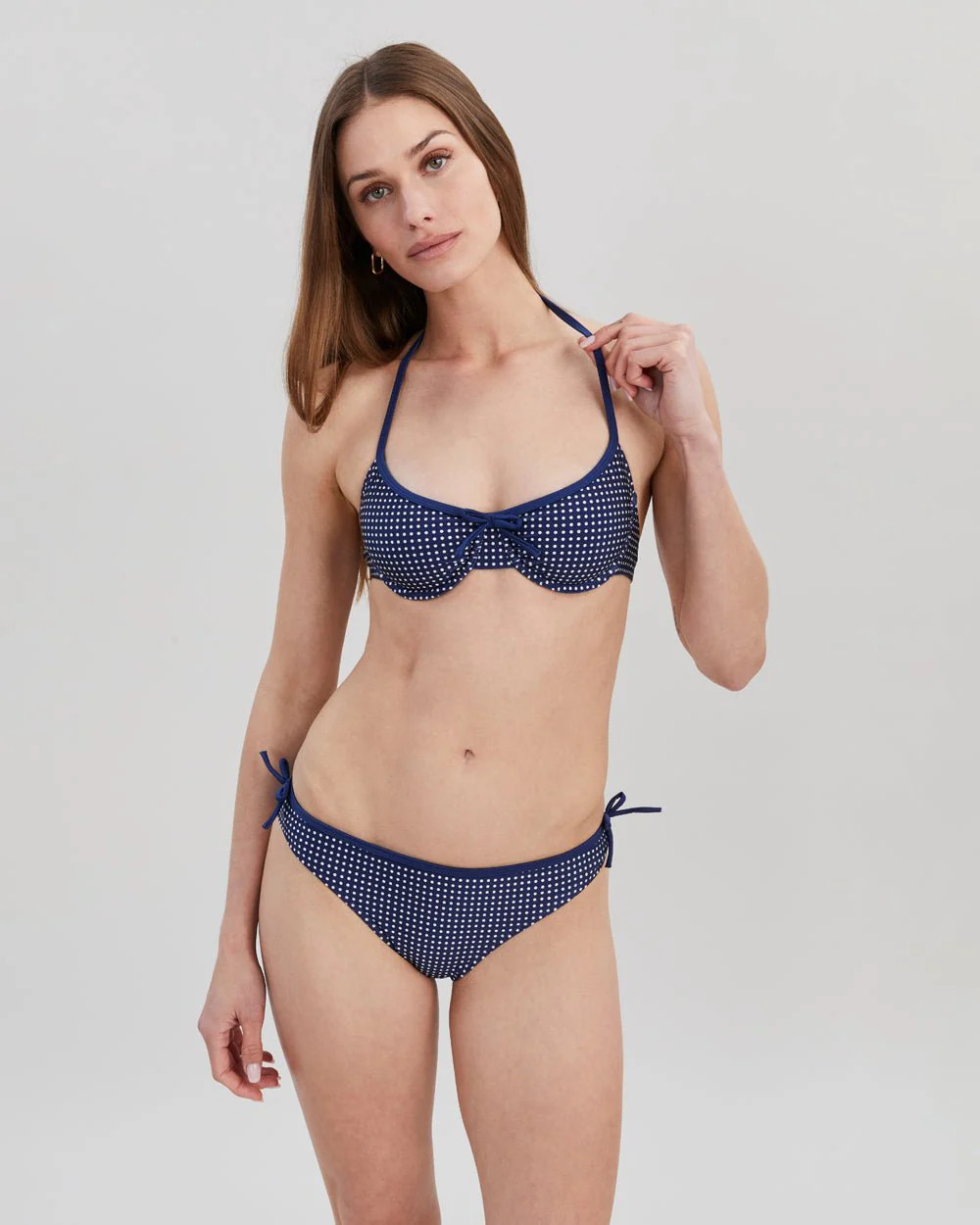 Sydney Bikini Top Midnight Blue Polka Dot | Solid & Striped