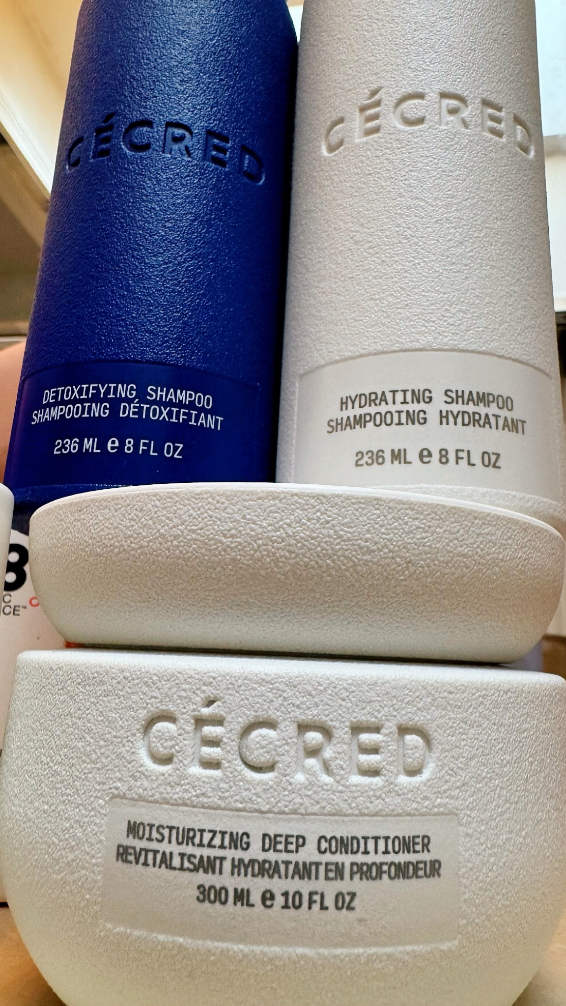 Some of my wash day staples. My stylist noticed that my hair has been getting thicker and healthier, and being consistent with my Cecred wash day is a big part of that.

The detoxifying shampoo, hydrating shampoo, and moisturizing deep conditioner are my top 3 Cecred products.

For reference, I'm a type 4B/C natural, and I typically wear sew-ins with leave out (straightening my hair to blend) or wig installs as protective styles. 

 #LTKBeauty