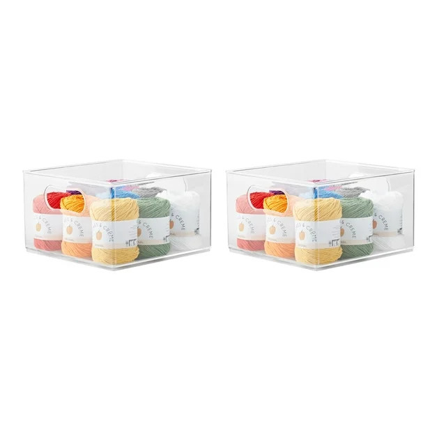 The Home Edit Large Clear Plastic Storage Bin Organizer, 2 Pack, 10" x 10" x 6" | Walmart (US)