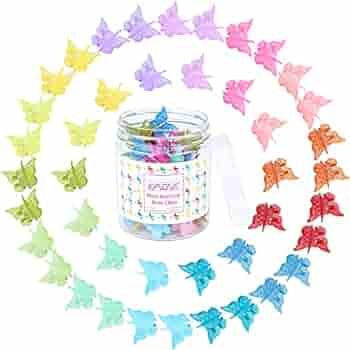 EAONE 50 Pieces Butterfly Hair Clips Pastel Hair Clips Mini Cute Clips Hair Accessories for Hair ... | Amazon (US)