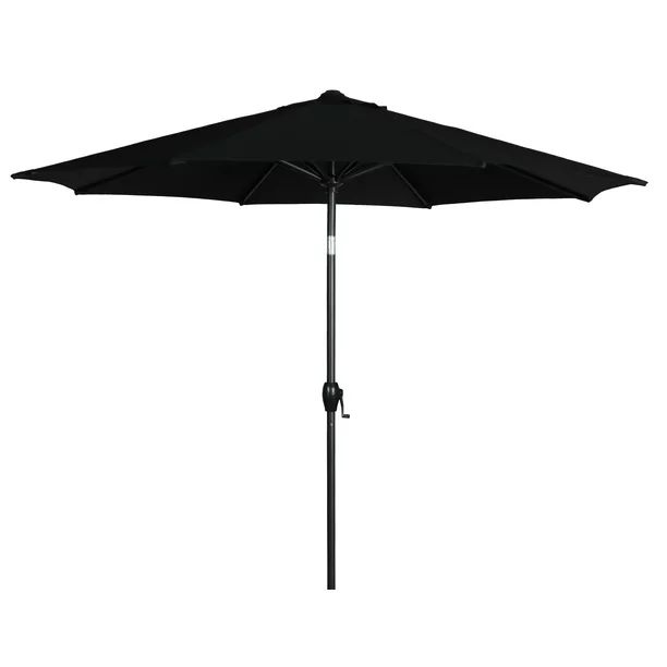 Mainstays 9ft Rich Black Round Outdoor Tilting Market Patio Umbrella with Crank | Walmart (US)