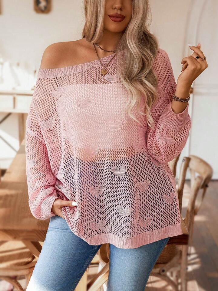 SHEIN Essnce Women's Plus Size Hollow Out Sweater Pullover4.93(42) | SHEIN