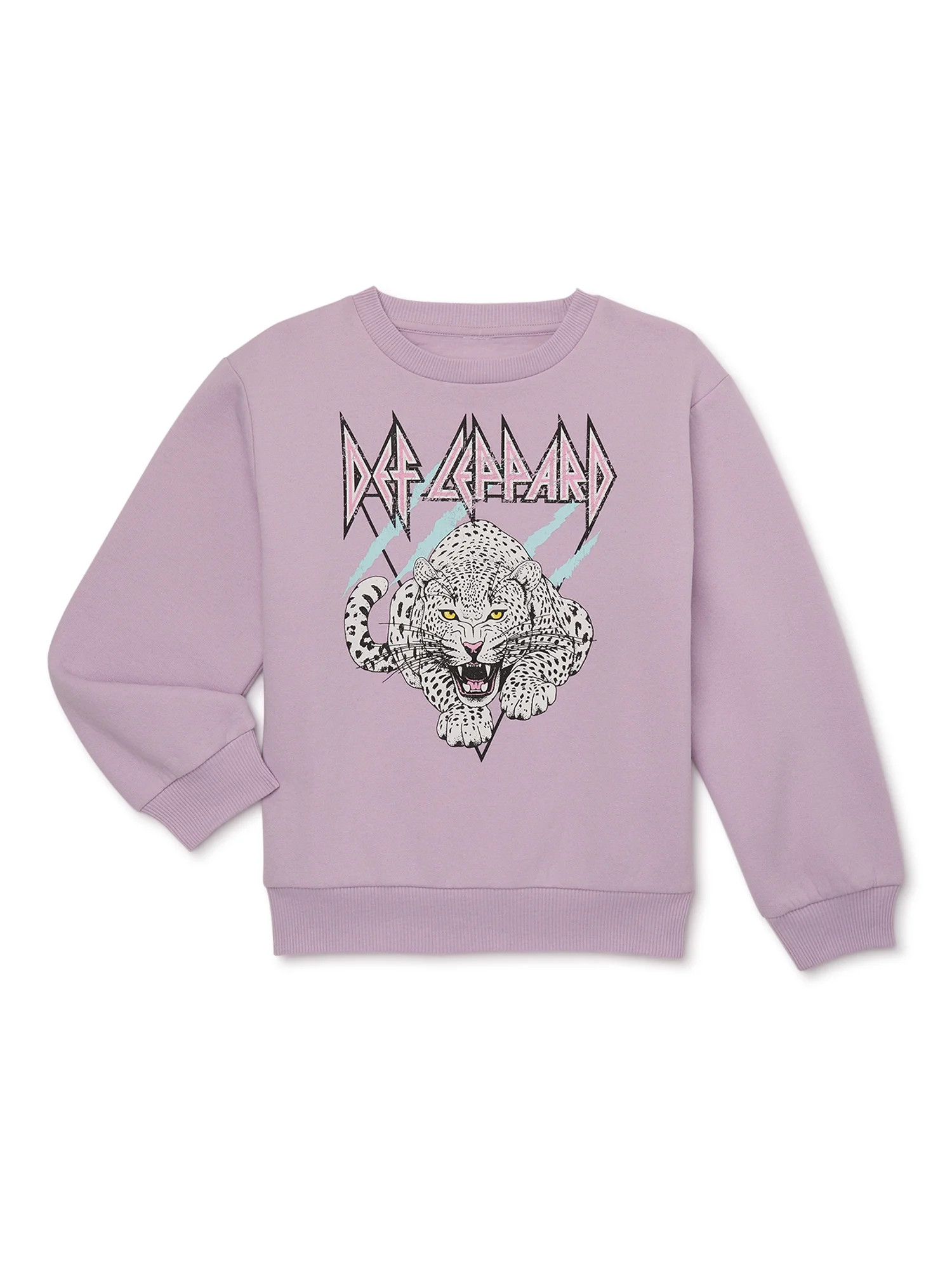 Def Leppard Girls Graphic Crew Neck Sweatshirt, Size 4-16 | Walmart (US)