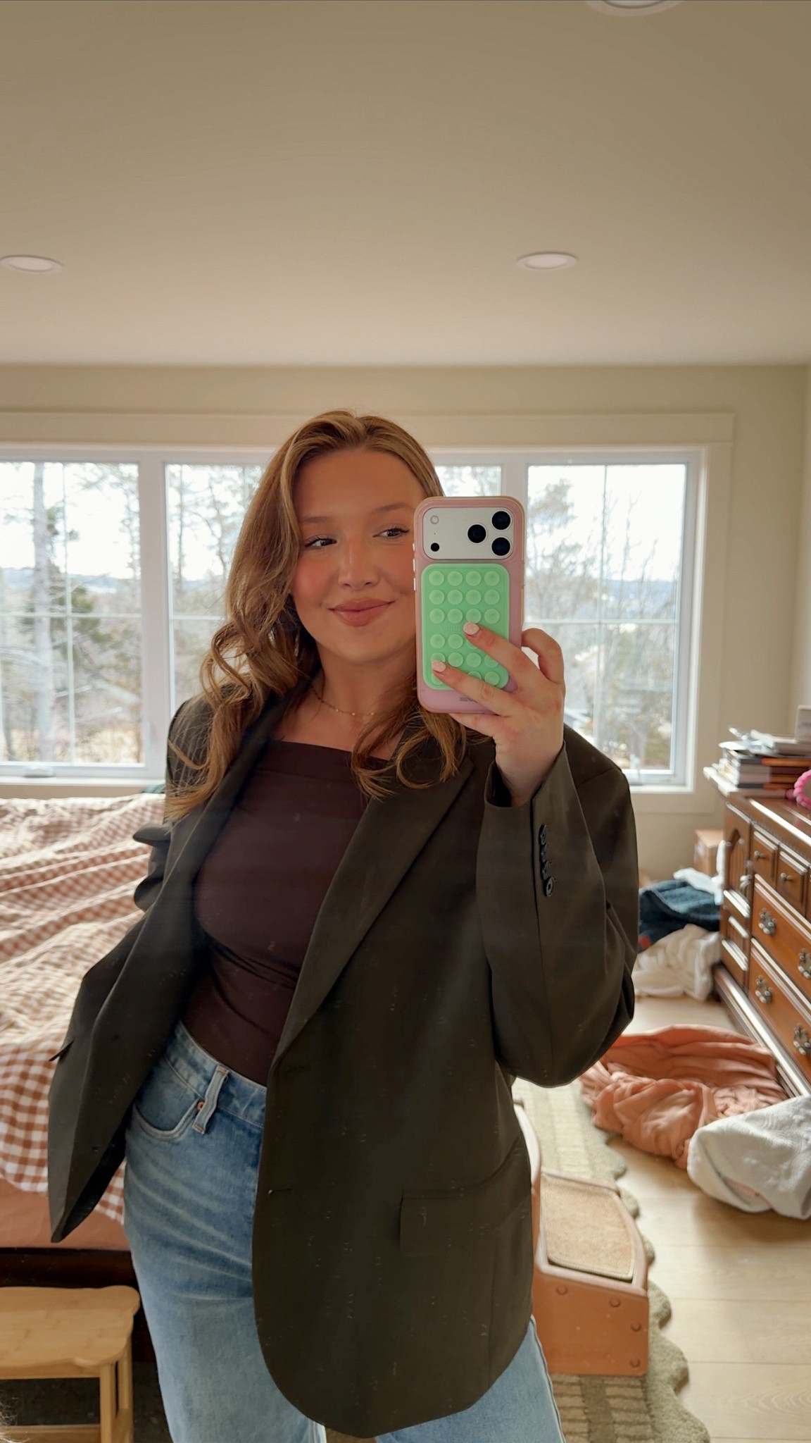 Birthday dinner outfit of the night!! Sized down to small in blazer and med in top!

#LTKjeans #LTKcanada #LTKmodest