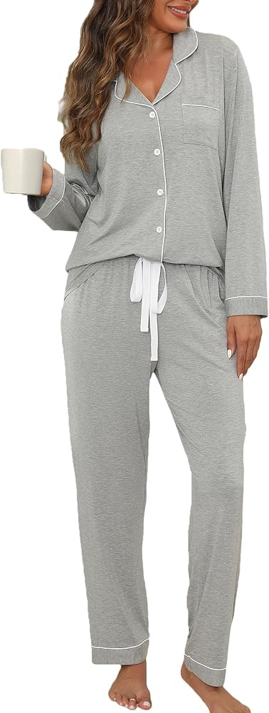 Women Pajama Set Long Sleeve Sleepwear Fashion Night Wear | Amazon (US)