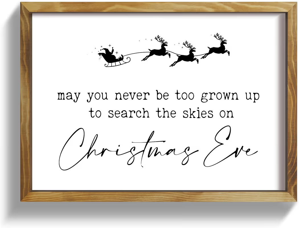 Ronasip Farmhouse Framed Christmas Wall Decor Sign 12”x16.5” May You Never Be Too Grown Up To... | Amazon (CA)