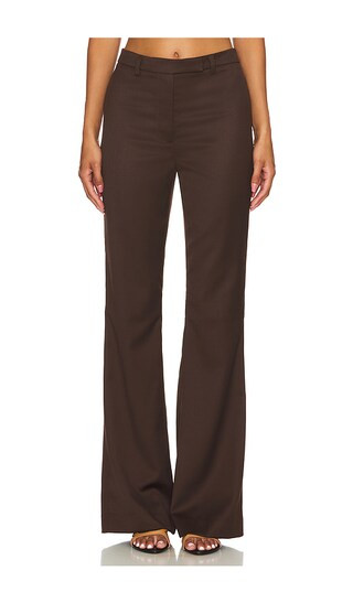 Wool High Waist Pant in Chocolate | Revolve Clothing (Global)