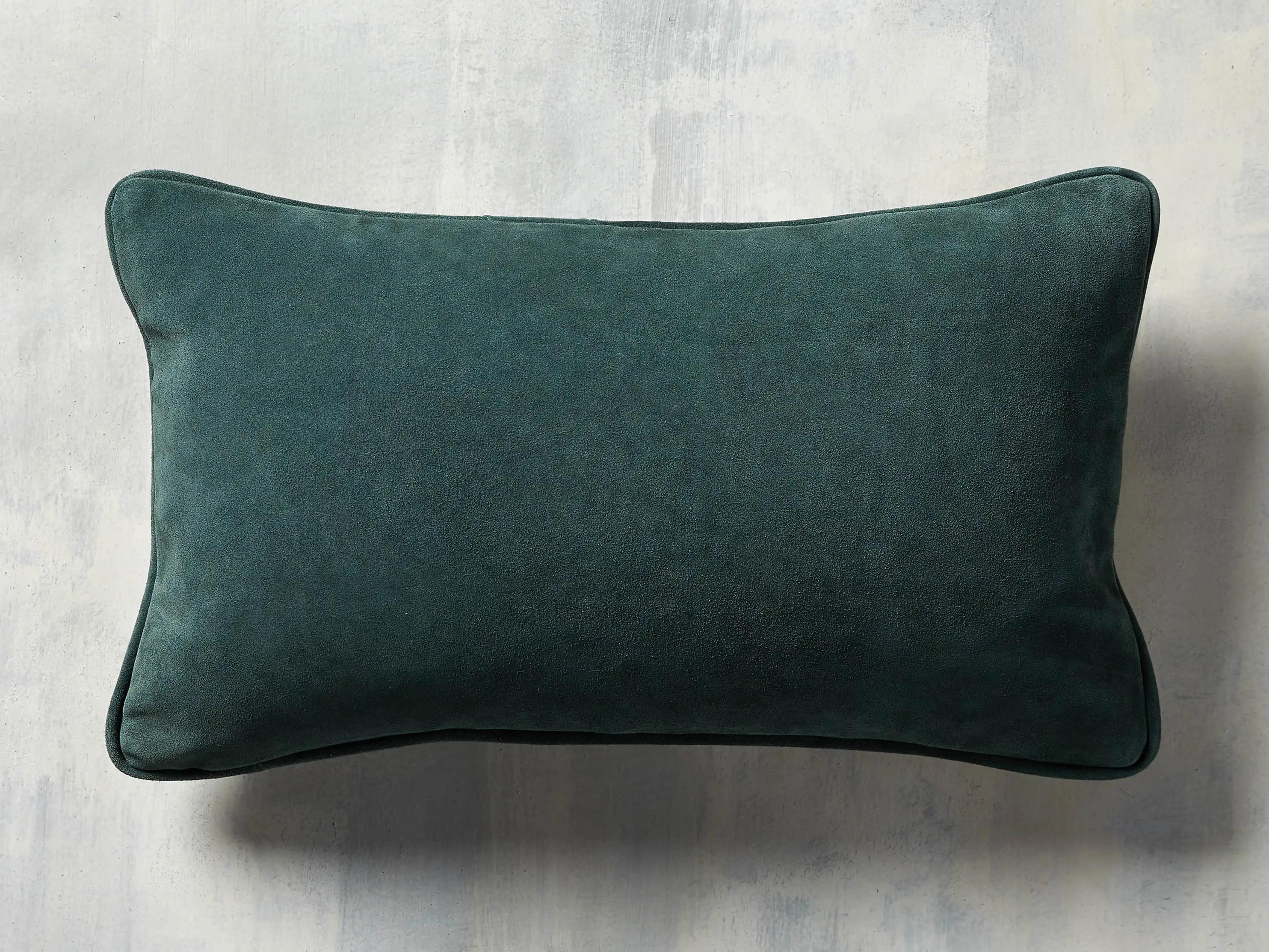 Suede Lumbar Pillow Cover in Jade | Arhaus