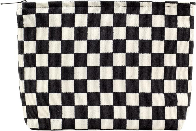 PAZIMIIK Makeup Bag Large Zipper Corduroy Make Up Pouch for Purse Travel Canvas Cosmetic Organize... | Amazon (US)