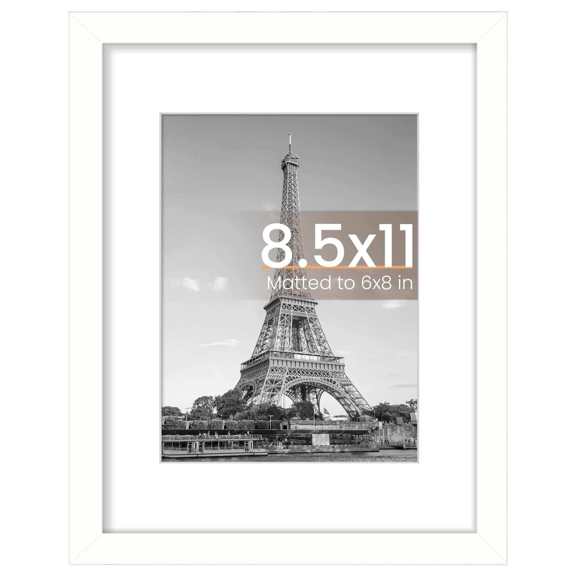 upsimples 8.5 By 11 Picture Frame, Display Pictures 6x8 with Mat or 8.5 x 11 Without, Wall Hangin... | Amazon (US)