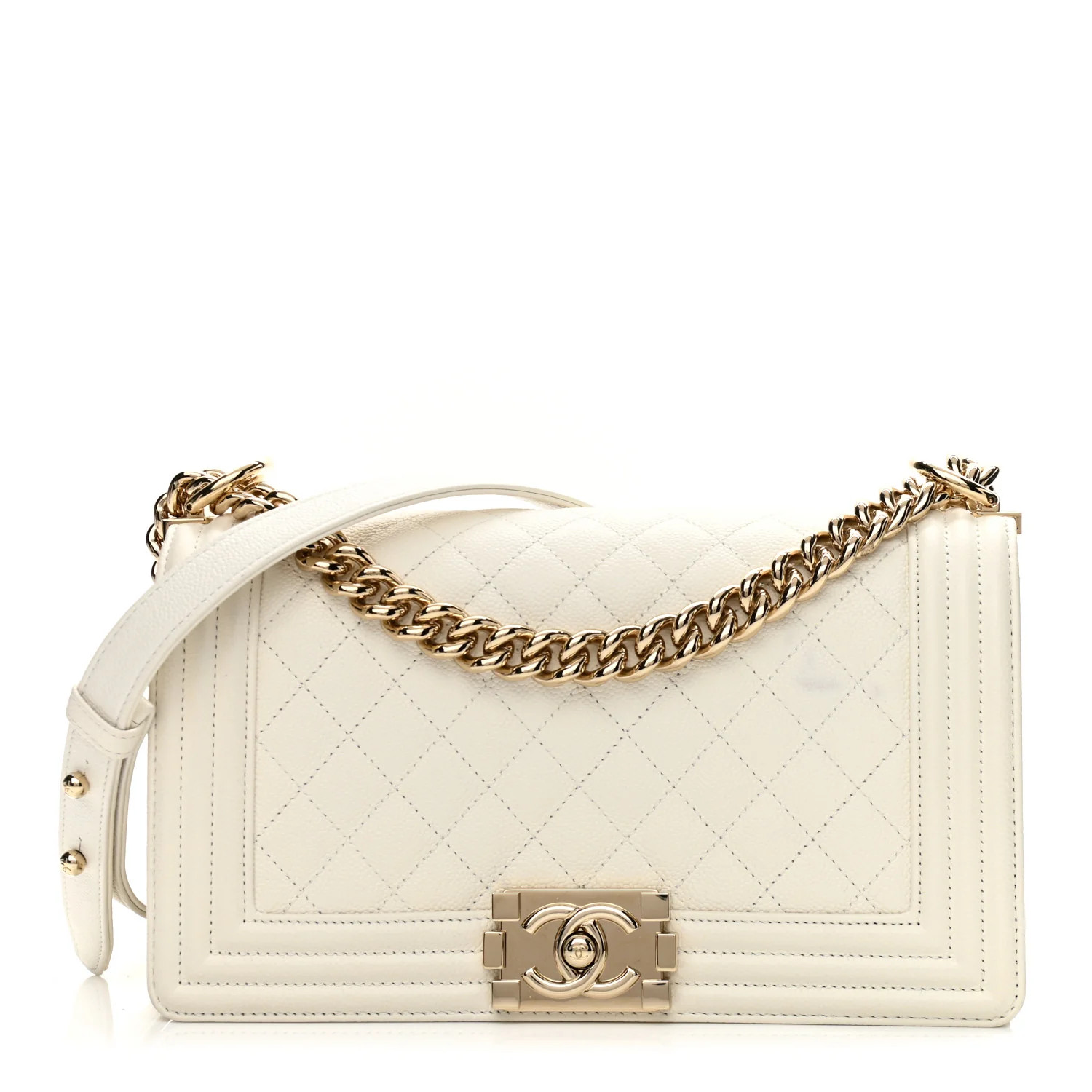CHANEL Caviar Quilted Medium Boy Flap White | FASHIONPHILE | FASHIONPHILE (US)